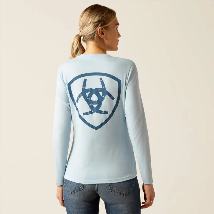 Women TShirts and Tops Ariat Course Seal TShirt Cerulean Heather