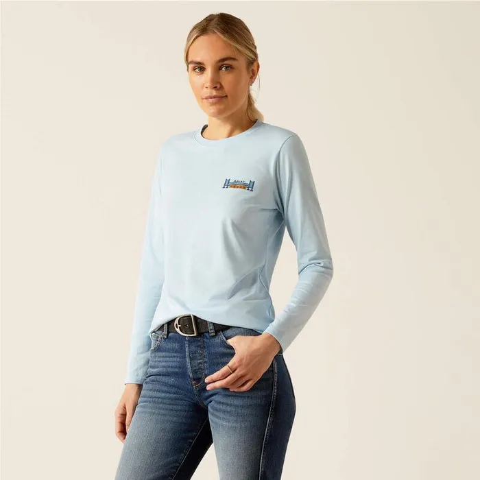 Women TShirts and Tops Ariat Course Seal TShirt Cerulean Heather Women TShirts and Tops Ariat Course Seal TShirt Cerulean Heather