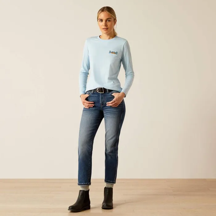 Women TShirts and Tops Ariat Course Seal TShirt Cerulean Heather Women TShirts and Tops Ariat Course Seal TShirt Cerulean Heather