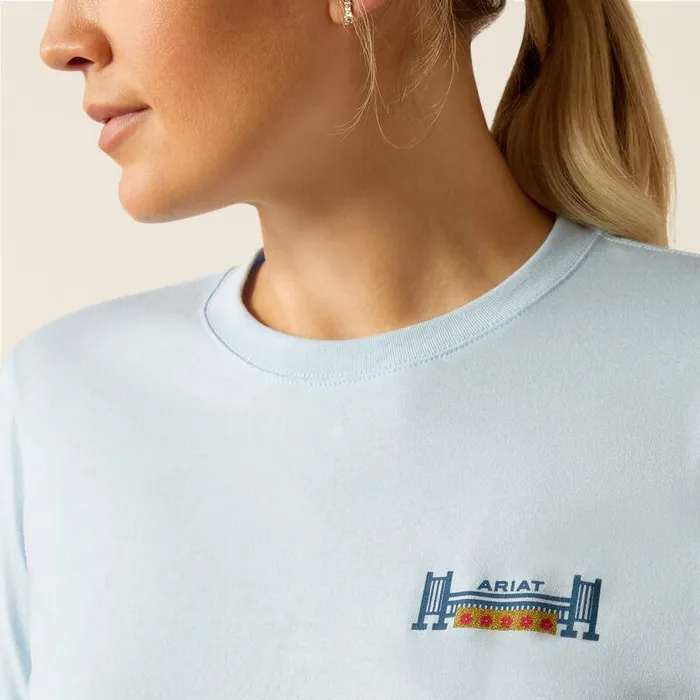Women TShirts and Tops Ariat Course Seal TShirt Cerulean Heather Women TShirts and Tops Ariat Course Seal TShirt Cerulean Heather