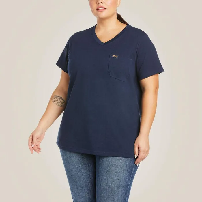 Women TShirts and Tops Ariat Rebar Cotton Strong VNeck TShirt Navy Women TShirts and Tops Ariat Rebar Cotton Strong VNeck TShirt Navy