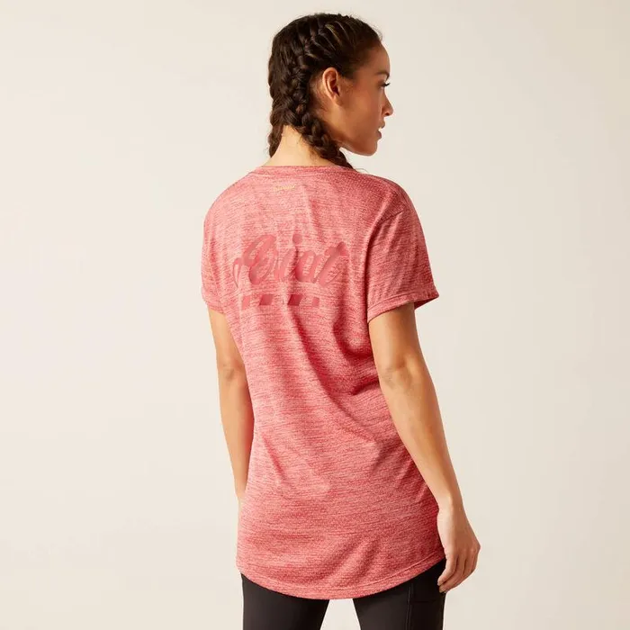 Women TShirts and Tops Ariat Rebar Evolution Logo TShirt Mineral Red