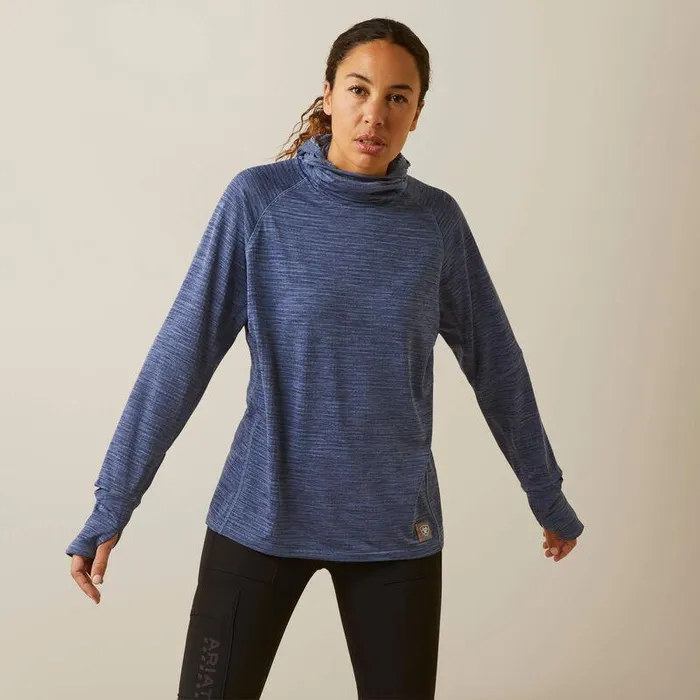 Women TShirts and Tops Ariat Rebar Gridwork Balaclava Baselayer Bjou Blue
