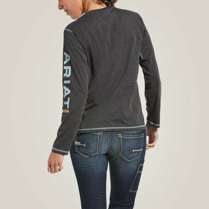 Women TShirts and Tops Ariat Rebar Workman Logo TShirt Charcoal Heather Women TShirts and Tops Ariat Rebar Workman Logo TShirt Charcoal Heather