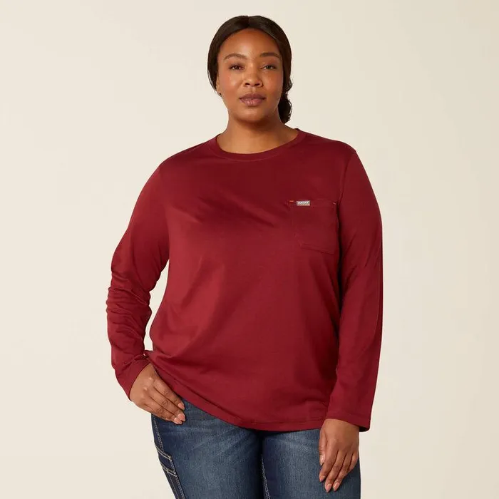 Women TShirts and Tops Ariat Rebar Workman Tree Saw TShirt Cabernet Women TShirts and Tops Ariat Rebar Workman Tree Saw TShirt Cabernet