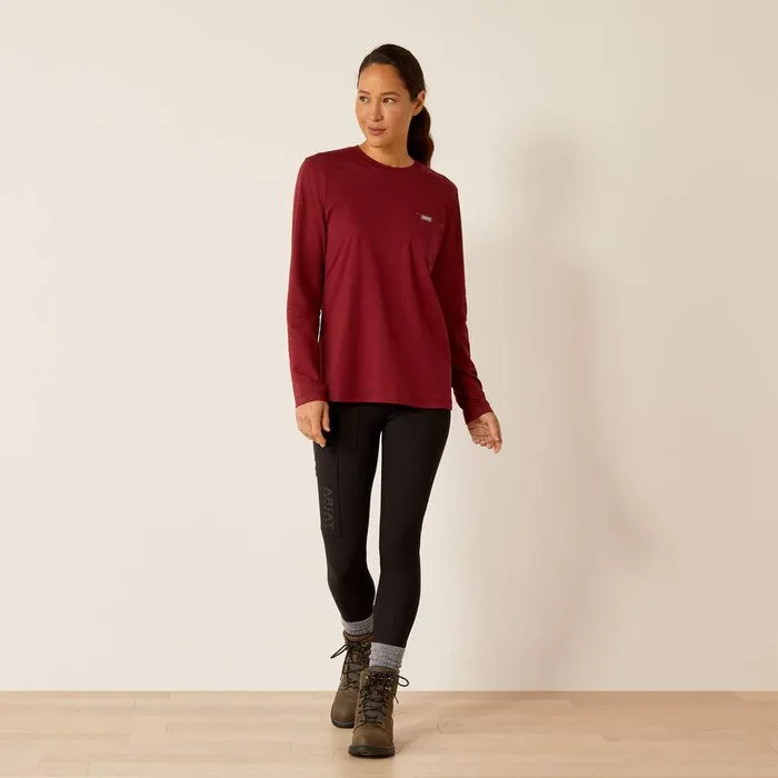 Women TShirts and Tops Ariat Rebar Workman Tree Saw TShirt Cabernet Women TShirts and Tops Ariat Rebar Workman Tree Saw TShirt Cabernet