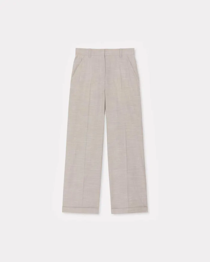 Women Tailored Pants In Virgin Wool Misty Grey Kenzo Pants And Shorts