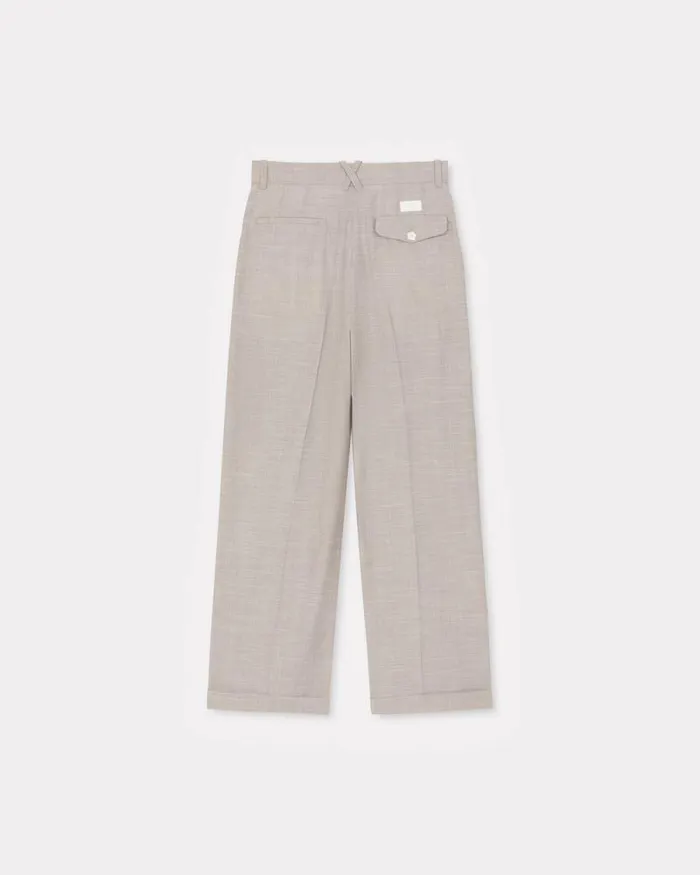 Women Tailored Pants In Virgin Wool Misty Grey Kenzo Pants And Shorts