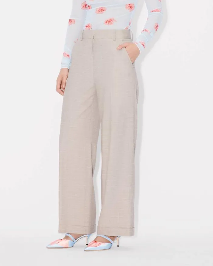 Women Tailored Pants In Virgin Wool Misty Grey Kenzo Pants And Shorts