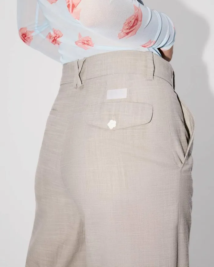 Women Tailored Pants In Virgin Wool Misty Grey Kenzo Pants And Shorts