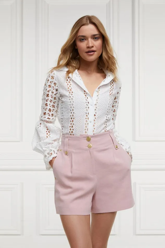 Women Tailored Short Pink Linen Holland Cooper Shorts