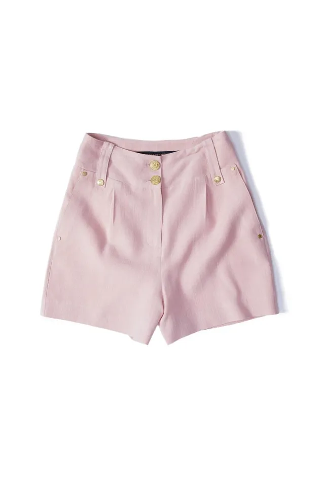 Women Tailored Short Pink Linen Holland Cooper Shorts