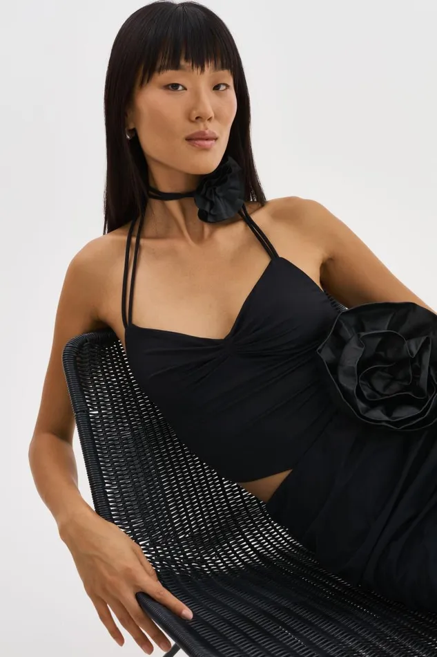 Women TAYANA Handkerchief Top Black LAMARQUE Tops