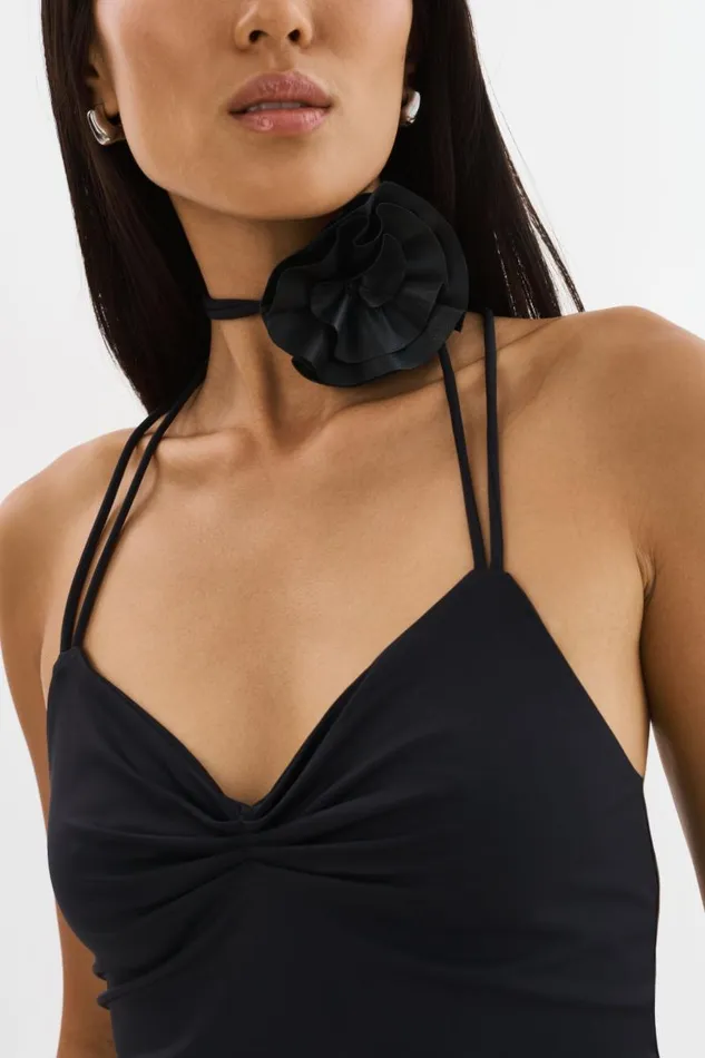 Women TAYANA Handkerchief Top Black LAMARQUE Tops