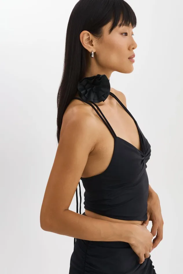 Women TAYANA Handkerchief Top Black LAMARQUE Tops