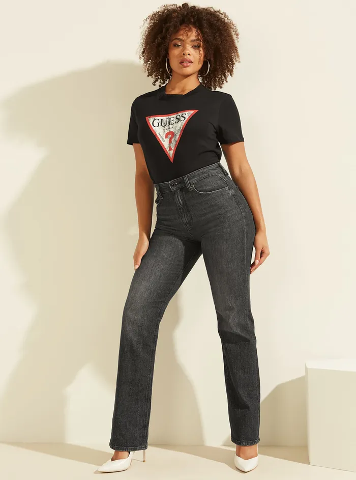 Women Tees and Tanks GUESS Eco Black Classic Logo Tshirt