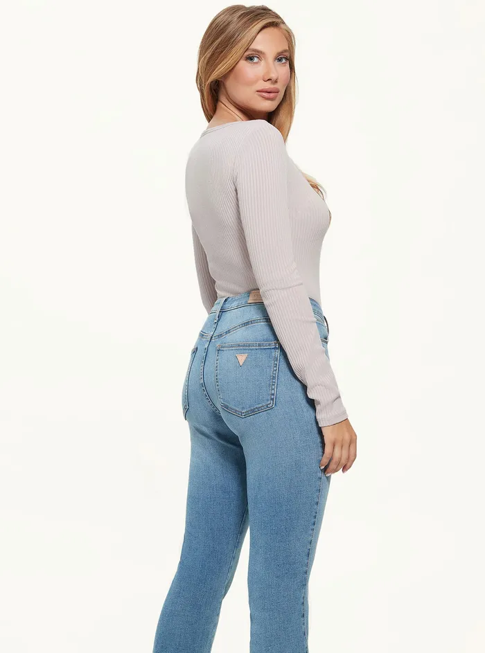 Women Tees and Tanks GUESS Eco Dust Raylynn Rib Henley Top