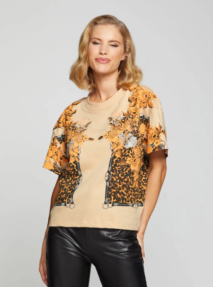 Women Tees and Tanks GUESS Smooth Almond Ecaterina Tshirt