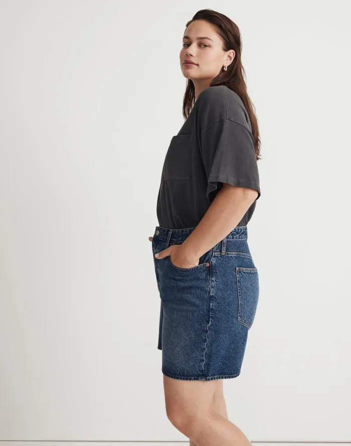 Women Tees Madewell GarmentDyed Oversized Pocket Tee Black Coal