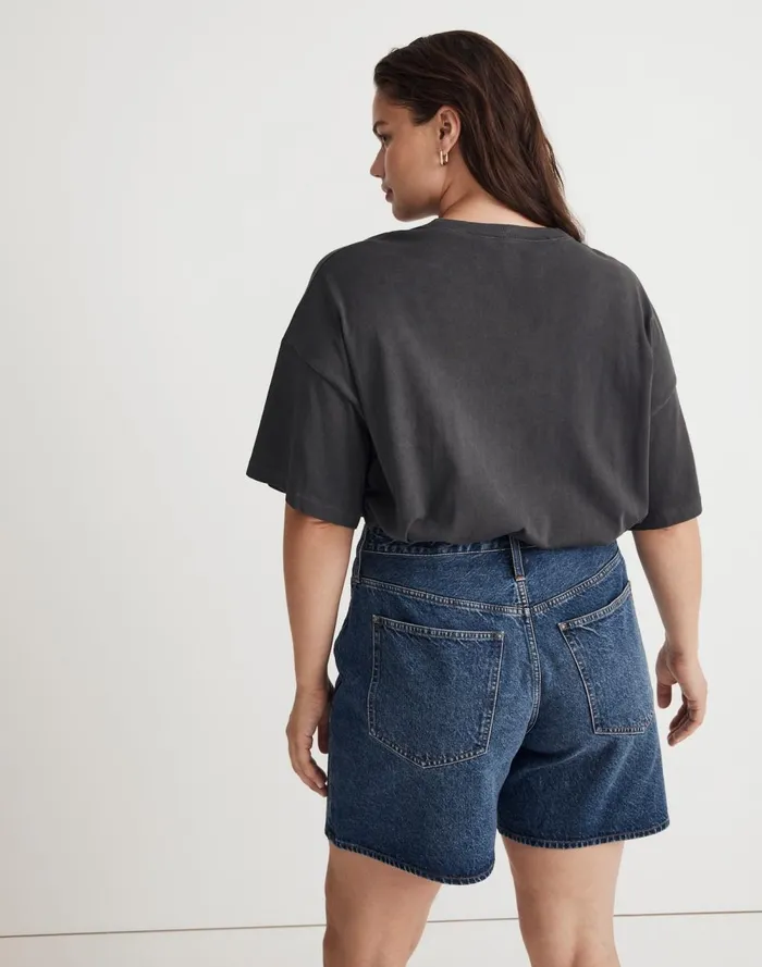 Women Tees Madewell GarmentDyed Oversized Pocket Tee Black Coal