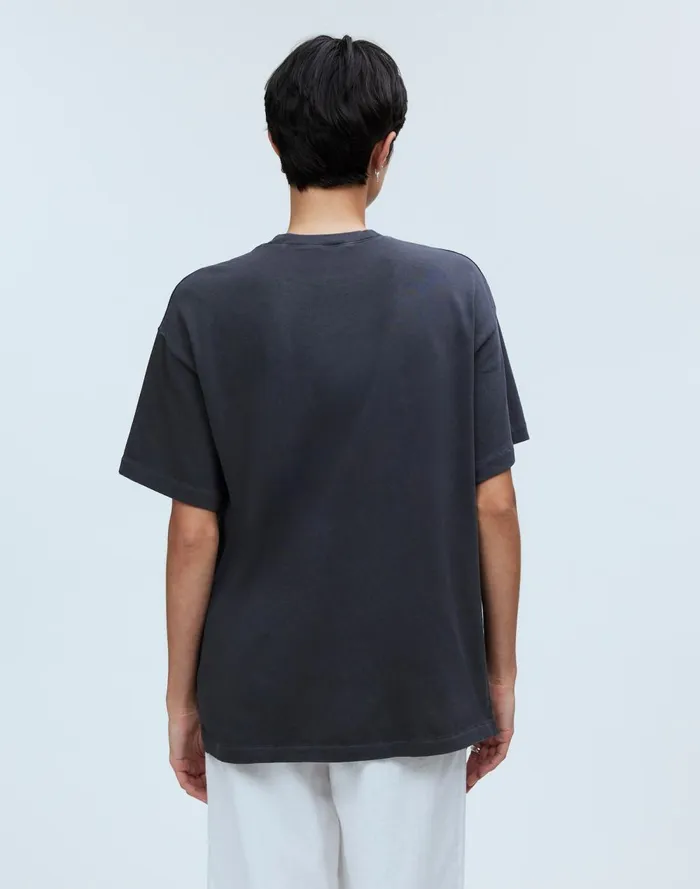 Women Tees Madewell GarmentDyed Oversized Pocket Tee Black Coal