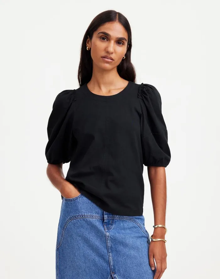 Women Tees Madewell PuffSleeve Tee Jet Black