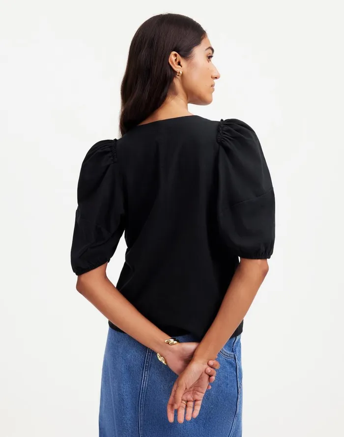 Women Tees Madewell PuffSleeve Tee Jet Black