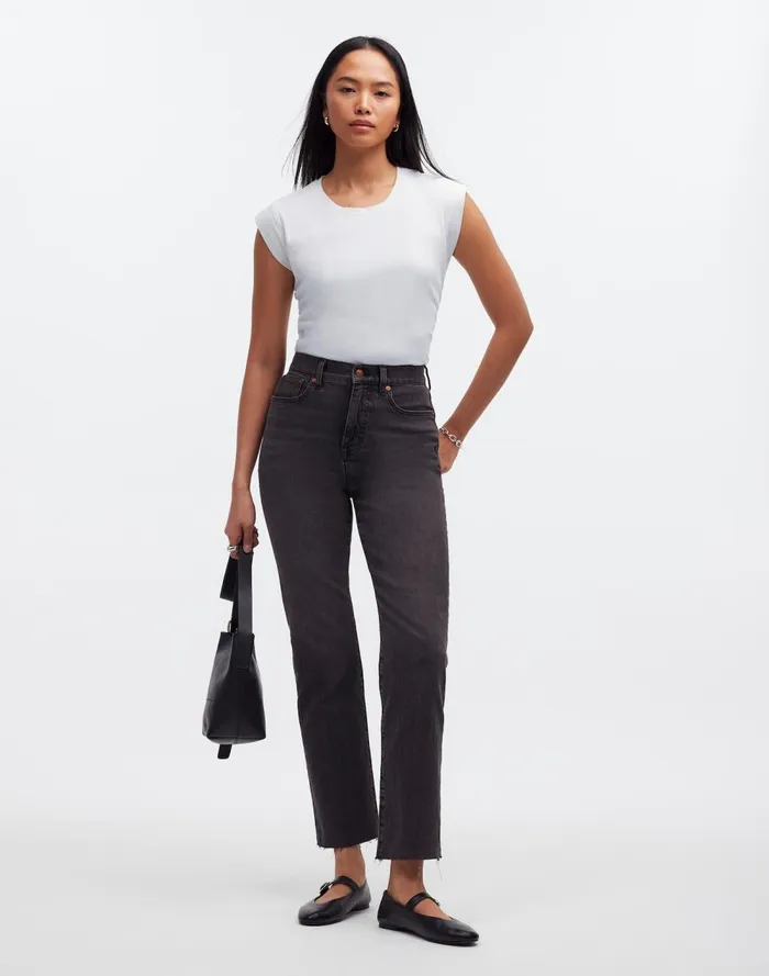 Women Tees Madewell SideCinch Muscle Tee Eyelet White