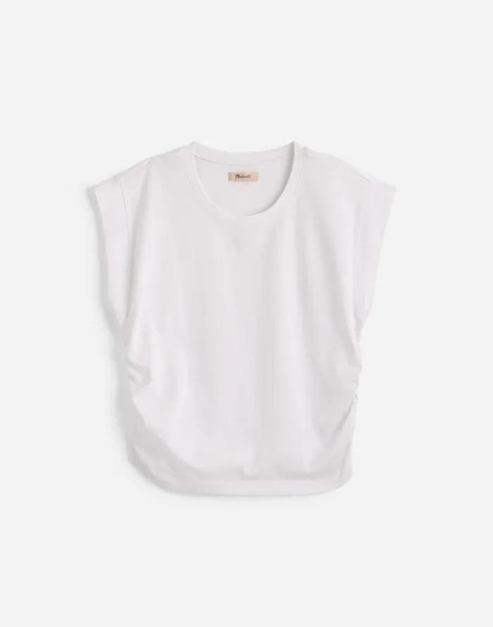 Women Tees Madewell SideCinch Muscle Tee Eyelet White