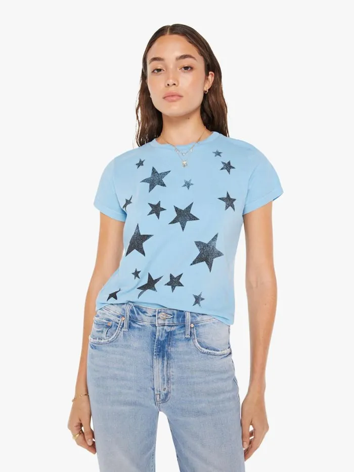 Women Tees Tanks Mother Denim The Lil Goodie Goodie Blue lightpastel