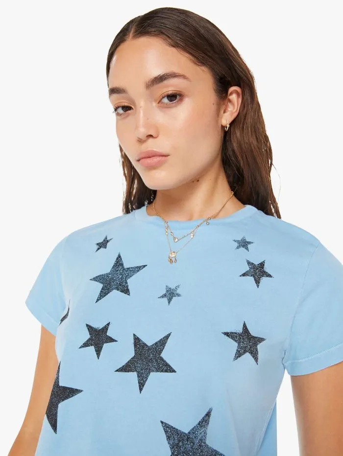 Women Tees Tanks Mother Denim The Lil Goodie Goodie Blue lightpastel