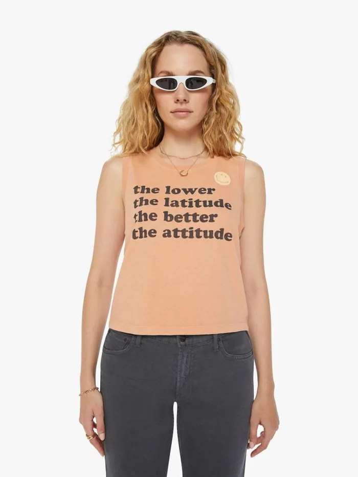 Women Tees Tanks Mother Denim The Strong And Silent Type Orange lightpastel