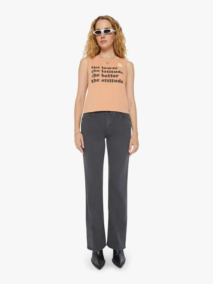 Women Tees Tanks Mother Denim The Strong And Silent Type Orange lightpastel