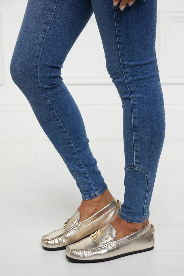 Women The Driving Loafer Gold Holland Cooper Loafers Women The Driving Loafer Gold Holland Cooper Loafers