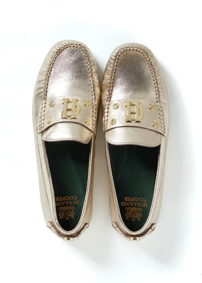 Women The Driving Loafer Gold Holland Cooper Loafers Women The Driving Loafer Gold Holland Cooper Loafers