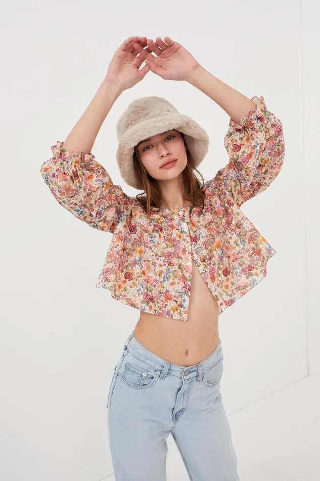 Women Theodora Crop Top Pink For Love and Lemons Tops
