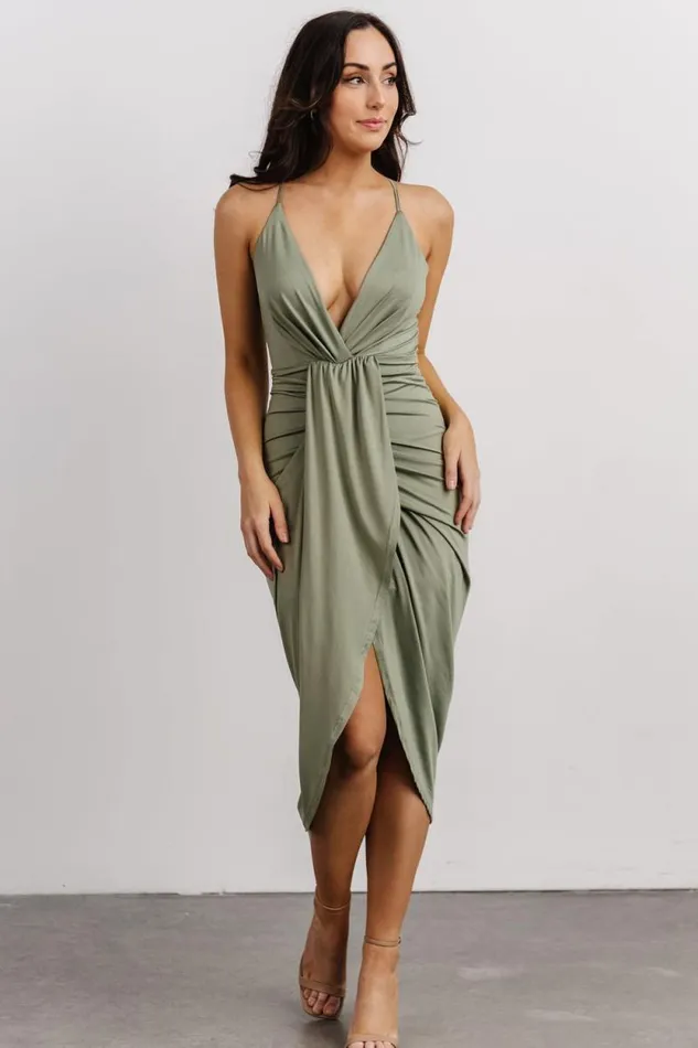 Women Tia Midi Dress Dusty Sage Baltic Born Midi Dresses