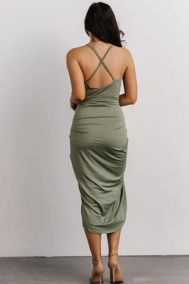 Women Tia Midi Dress Dusty Sage Baltic Born Midi Dresses Women Tia Midi Dress Dusty Sage Baltic Born Midi Dresses