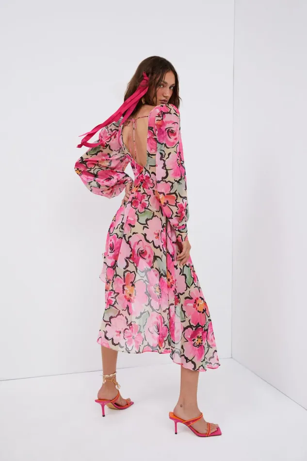 Women Tiana Midi Dress Pink For Love and Lemons Dresses