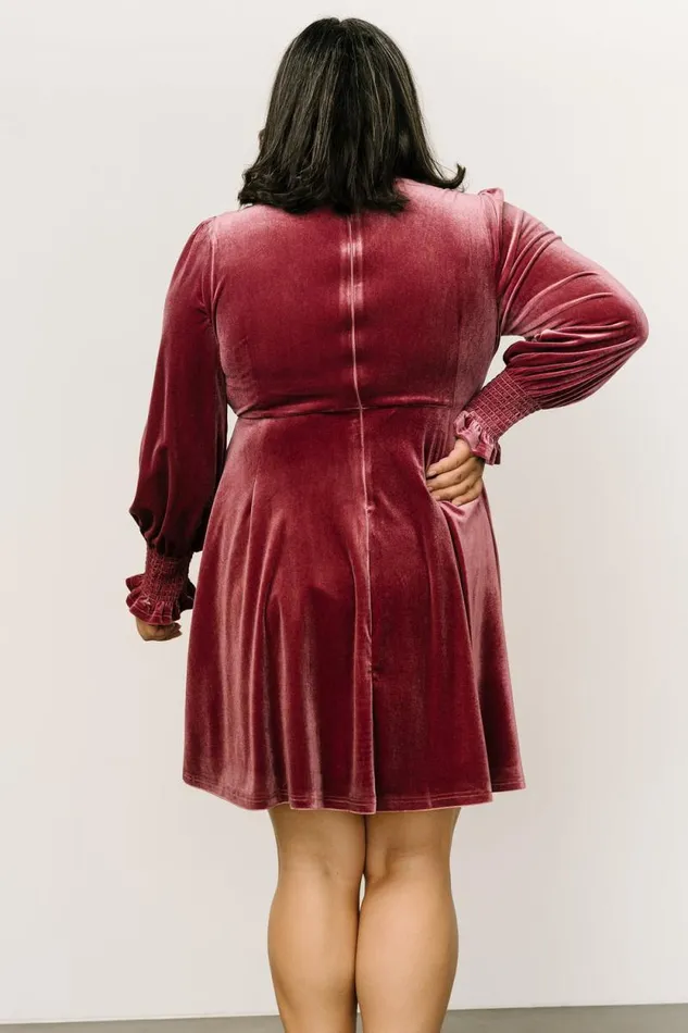 Women Tina Velvet Short Dress Mauve Baltic Born Short Dresses Women Tina Velvet Short Dress Mauve Baltic Born Short Dresses