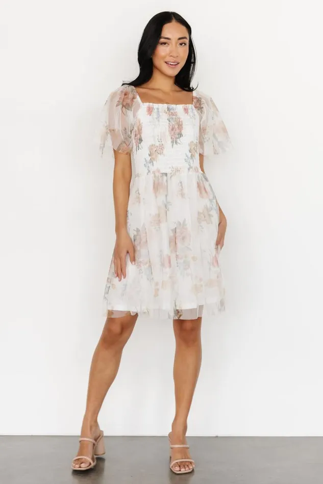 Women Tivoli Tulle Short Dress White Multi Baltic Born Tulle Styles