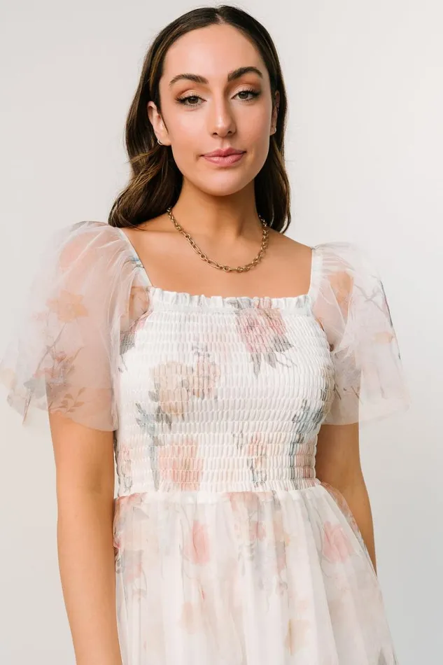 Women Tivoli Tulle Short Dress White Multi Baltic Born Tulle Styles