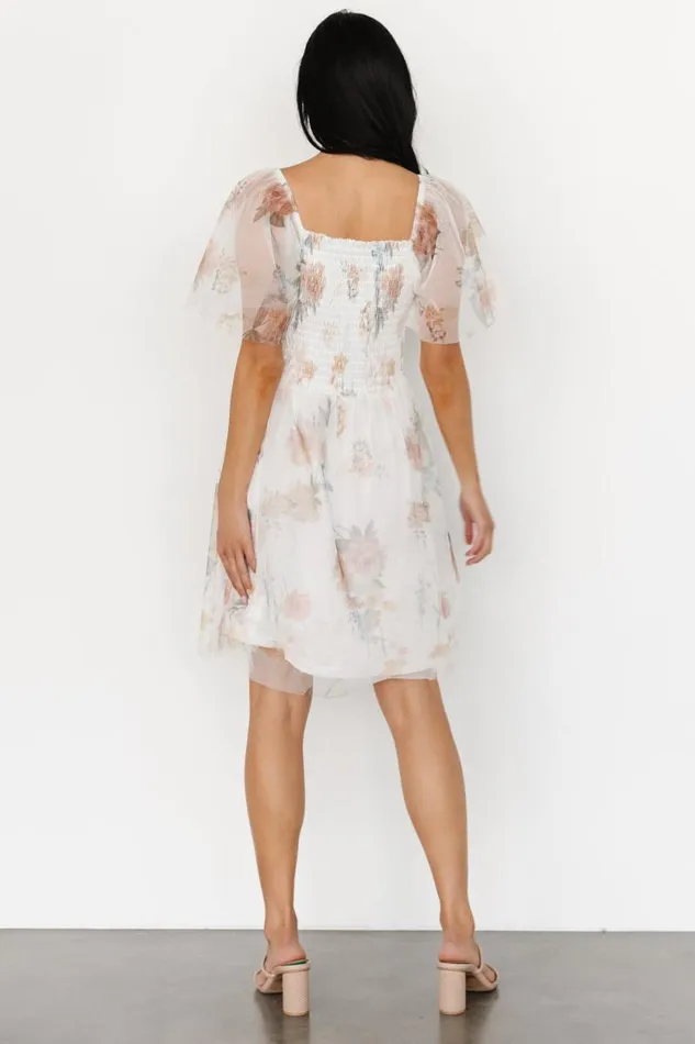 Women Tivoli Tulle Short Dress White Multi Baltic Born Tulle Styles