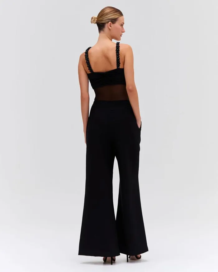 Women Tops and Bodysuits PatBO Moonlight CrossFront Bodysuit Black