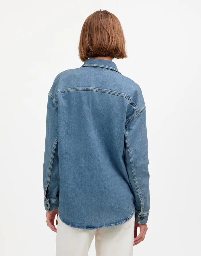 Women Tops and Shirts Madewell Denim LongSleeve ButtonUp Shirt Blissfield Wash
