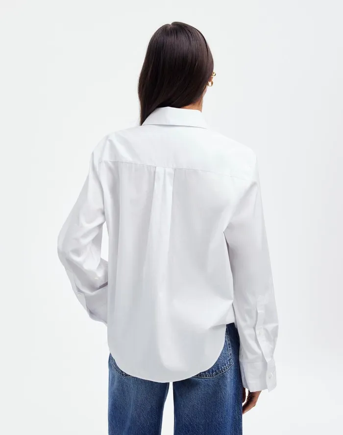 Women Tops and Shirts Madewell Easy YNeck ButtonUp Shirt Eyelet White