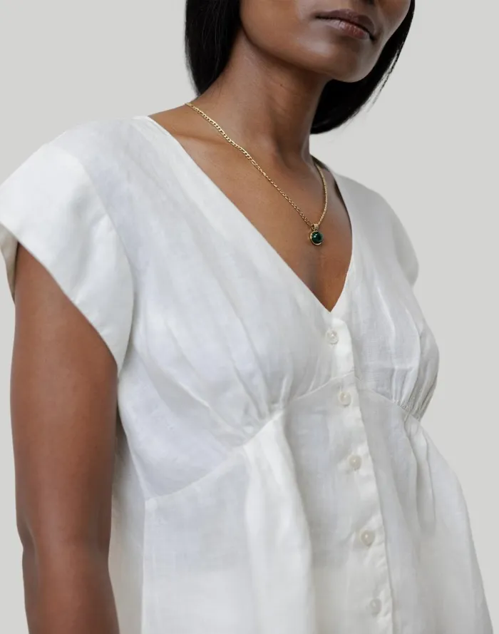 Women Tops and Shirts Madewell Reistor Deep VNeck Top Ivory White