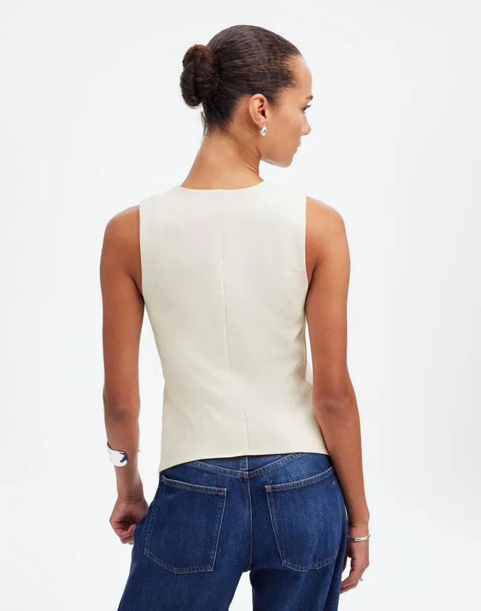 Women Tops and Shirts Madewell VNeck Vest In Wool Blend Winter White