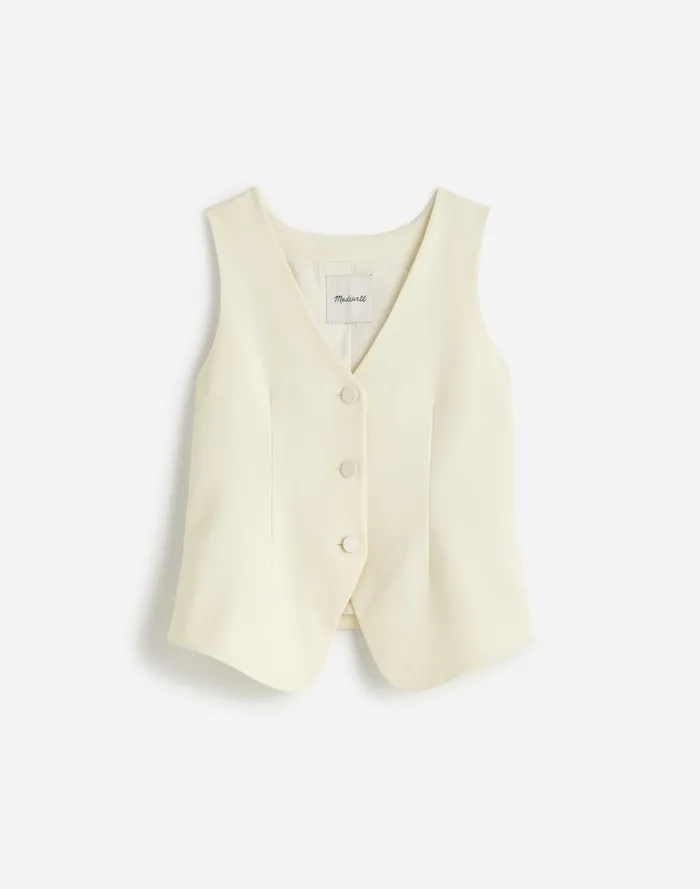Women Tops and Shirts Madewell VNeck Vest In Wool Blend Winter White