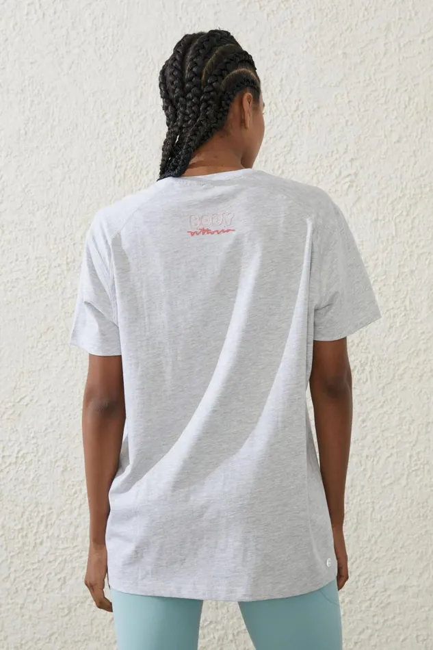 Women Tops Cotton On Active License Graphic Tshirt Grey Marleamber Vittoria